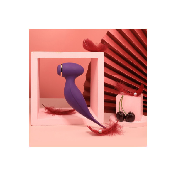 Oiseau du Paradis - Vibromasseur 2 en 1 avec vibration clitoridienne par membrane et embout stimulateur violet 
